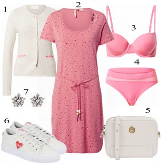 Outfit s Růžová Šaty Móda Pro Plnoštíhlou Ragwear "Praktický vzhled"