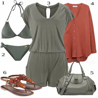 Outfit s Šedá/Světle šedá/Tmavě šedá Micro Bikini/Top bikin s vysokým výstřihem/Formující tankini/Plavky Halterneck/Bikiny kalhotky/Bikin/Bandeau Bikin/Tankiny bandeau/Balconette-bikini Lascana "Lehký outfit"