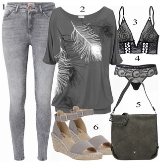 Outfit sa Crna/Siva Gaćice JETTE "Tvoj otmjeni outfit"