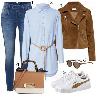 Outfit s Modrá Gang "Lente Outfit"