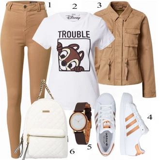 Superstar Outfit s Bílá Teniska Adidas Originals "Lente Outfit"