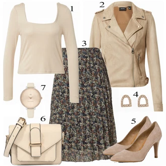outfit mit Bež Visoka petka Tamaris "Lente Outfits"