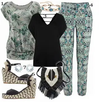 Extra dlouhé Outfit s Černá Tričko s 3/4 rukávem/Jednoduchý top/Mužské běžecké boty/Zkrácený Top/Funkční tričko/Pletený top/Pletené tričko/Polo Tričko/Roláková Košile Lascana "Lehké jarní outfity"