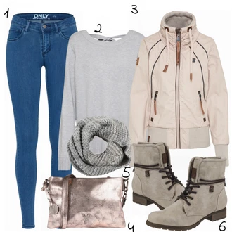 Outfit s Kozačka Tom Tailor "Světle modrá"