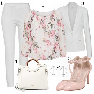 Outfit s Šedá/Béžová Bota Na Podpatku About You "Krásný"