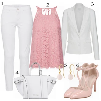 Outfit s Šedá/Béžová Bota Na Podpatku About You "Pěkný Vzhled"