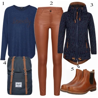 Outfit s Hnědá Zimní Bota/Nízká Bota na podpatku/Chelsea Boty Bullboxer "Krásná košile"