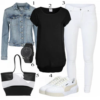 Outfit s Šedá Kabát/Podzimní bunda Vila "Ležérní Freizeit Look"