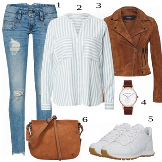 Outfit s Tyrkysový Herrlicher "Ležérní Freizeit Look"