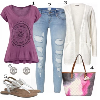 Outfity na festival s Modrá Džíny Kožená bunda/Zvonové Džíny/Dámské Džíny s Délkou 7/8/Džín s Nízkým Pasem Only "Ležérní Freizeit Look"