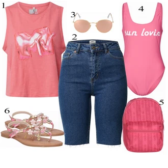 Outfit s Béžová Sandály Buffalo "Ležérní Freizeit Look"