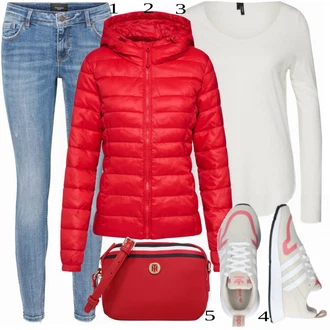 outfit mit Turkizna Kavbojke VERO MODA "Sproščen videz za prosti čas"