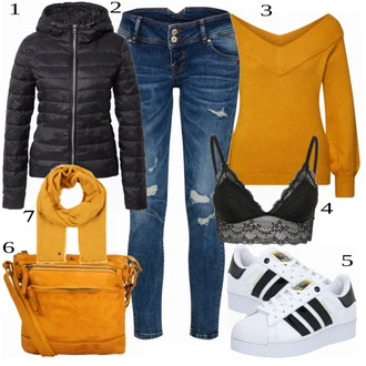 Outfit sa Crna Gaćice Sisters Point "Kežualni izgled za slobodno vrijeme"