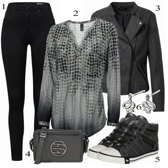 outfit mit Črna Kavbojke VERO MODA "Sproščen videz za prosti čas"