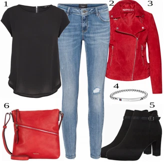 Outfit s Černá Halenka a Tunika/Tričko & Top Móda Pro Plnoštíhlé/Halenka Móda Pro Plnoštíhlou Only "Ležérní Freizeit Look"