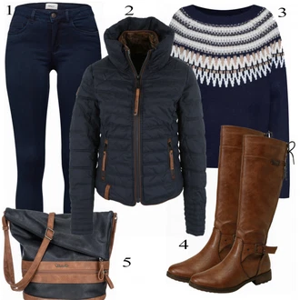 Outfit s Červená Zimní bota/Kozačka po Kolena/Chelsea Boty/Kožená Kozačka nad Koleno/Klasická kozačka Mustang "MARIKOO Steppmantel"