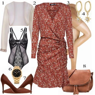Outfit s Bota Na Podpatku Mango "MISSGUIDED ŠATY"