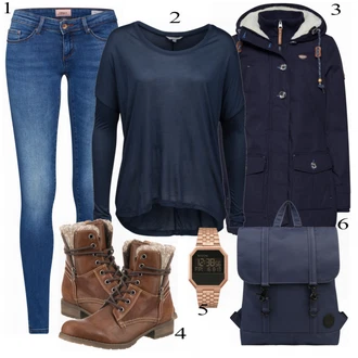 Outfit s Červená Kozačka Tom Tailor "Mbym Košile"