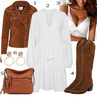 Outfit s Červená Kožené Bund Vila "Mega krásný jarní Outfit"
