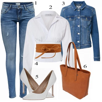 Outfit s Oranžová/Hnědá/Béžová Ležérní pásek/Pásek bez Přezky/Korzetový Pásek/Klasické Pásky/Obojek/Široký Opasek/Pásek Na Pas/Páska s Kapsou/Kožený Pásek Pieces "Mega krásné jarní Outfits"