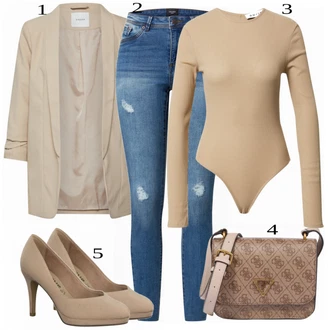 outfit mit Turkizna/Modra Kavbojke VERO MODA "Mega lepa pomladna oblačila"