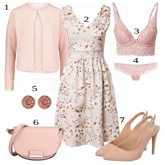Výstřih na ramena Outfit s Hnědá/Růžová/Fialová/Bílá Šaty Bez Rukávů/Ležérní Šaty/Bavlněné Šaty/Letní Šaty/Společenské šaty pro hosta/Šaty Do Áčka/Šaty s Kapsou/Šaty S Potiskem About You "Lehký outfit"