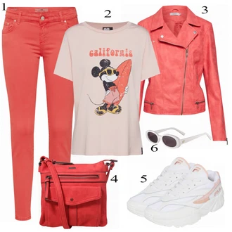 Ležérní outfity s Červená Only "Mickey Mouse"