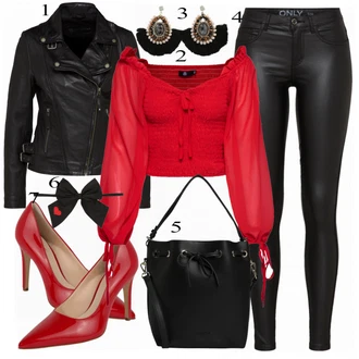 Outfit s Bota Na Podpatku Högl "Missguided Blouse"