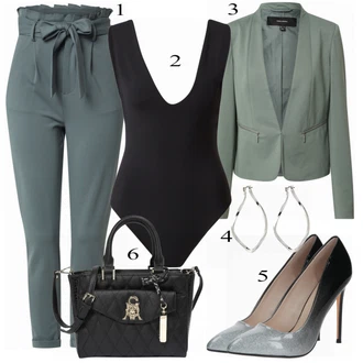 Outfit s Šedá Bota Na Podpatku Buffalo "Moderní Business Outfit"