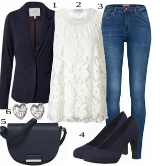 Outfit s Modrá Bota Na Podpatku MARCO TOZZI "Moderní Business Outfit"