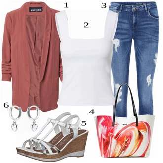 outfit mit Bela/Siva Priložnostni Vrh Edited "Tvoj cool outfit"