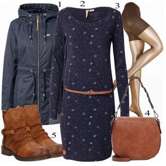 Outfit s Červená/Hnědá/Oranžová/Béžová Kozačka Kožená kotníková bota/Vintage Kotníková Bota/Kotníková Bota s Podšívkou/Plochá Kotníková Bota/Motorkářská bota/Bojová Bota Rieker "Podzimní módní styl"