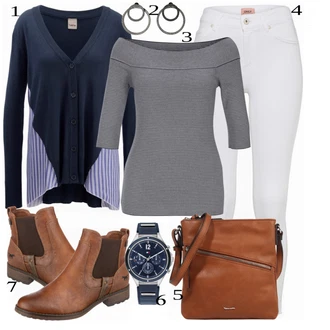 Outfit s Hnědá/Béžová Chelsea Boty/Kožená bunda/Plochá Kotníková Bota/Jezdecká Bota Mustang "Módní Ležérní Oblečení"