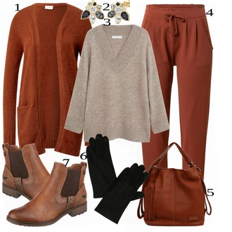 Outfit s Hnědá/Béžová Chelsea Boty/Kožená bunda/Plochá Kotníková Bota/Jezdecká Bota Mustang "Módní zimní look"