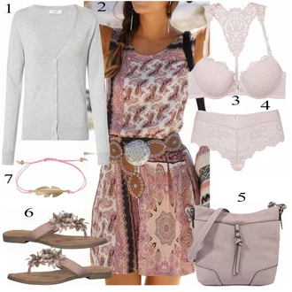 Outfit s Růžová Brazilské Kalhotky/Klasické kalhotky/Průsvitná kalhotka/Kalhotky/Tanga/Spodní kalhotky Lascana "Módní Ležérní"
