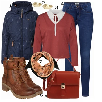 Ležérní Outfit s Modrá/Tmavě modrá Džínové Legíny/Jeggings Only "Podzimní módní styl"Look: Styl, Ležérní, Cool, Kovbojka, Krásný, Old Money, Western