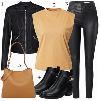 Outfit sa Crna Traper Jakna VERO MODA "Modni izgled za jesen"