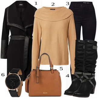Outfit s Modrá Kozačka Rieker "Podzimní módní styl"
