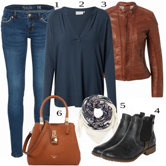 Outfit s Šedá Pletený Oděv Kardigan CODELLO "Podzimní módní styl"