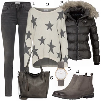 Outfit s Šedá/Tmavě zelená/Khaki/Světle šedá/Černá/Hnědá Potisknout Svetr/Svetr z Jemné Pleteniny/Kašmírový Svetr/Basic Svetr/Svetr Niki/Svetr na kojení/Svetr Carmen/Svetr s Kulatým Výstřihem/Třpytivý Svetr/Jednoduchý Svetr Only "Podzimní módní styl"