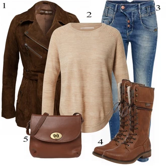 Outfit s Modrá/Bílá Kožené Boty/Push up Džín/Džíny s Nízkým Sedem/Slim Fit Džíny/Kožená Pánská Bund/Džín s Nízkým Pasem Gang "Módní vzhled pro podzim"