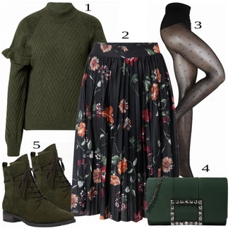 Outfit s Černá Zimní bota/Nízká bota na podpatku/Kozačka Šněrovací Kotníková Bota/Šněrovací Bota MARCO TOZZI "Ulice Styl Outfit"