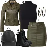 Zelena Oakwood Usnjene Jakne outfiti za dame image