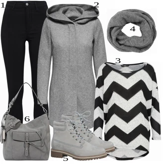 outfit mit Siva Plašč Only "1"
