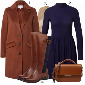 Outfit s Červená Bota Kozačka Caprice "Cool podzimní outfit"