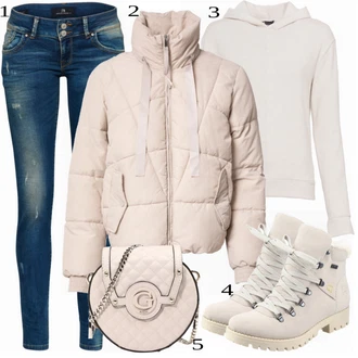 outfit mit Roza/Bež/Modra/Bela Kapucar Gina Tricot "1"