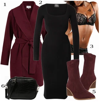 Outfity pro práci s Červená/Černá Krajková podprsenka/Průsvitná Kalhotka/Podvazkový Pás Lascana "Elegantní vzhled"