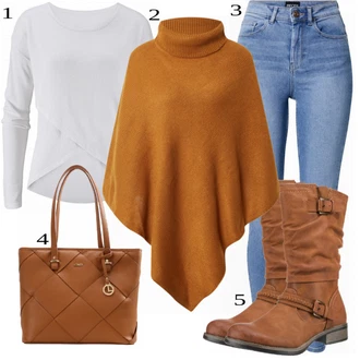 Outfit s Pončo Only "Podzimní Look"