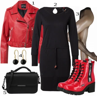 Outfit s Černá Kozačka Dockers by Gerli "Módní vzhled na podzim"