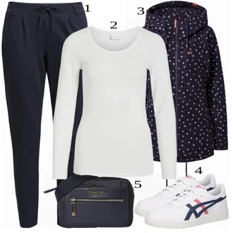 Cool Outfit s Tmavě modrá/Modrá Sportovní kalhoty/Teplák/Tréninková Kalhoty/Ležérní Kalhoty/Žerzejová Kalhoty/Navlékací Kalhoty/Jogger Kalhoty Only "Praktický vzhled"Look: Ležérní, Cool, Kancelář, Venkovní